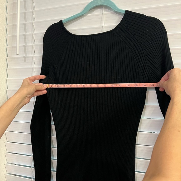 Abercrombie Hourglass Cutout Black Sweater Dress Stretchy Medium Tall - Picture 6 of 6